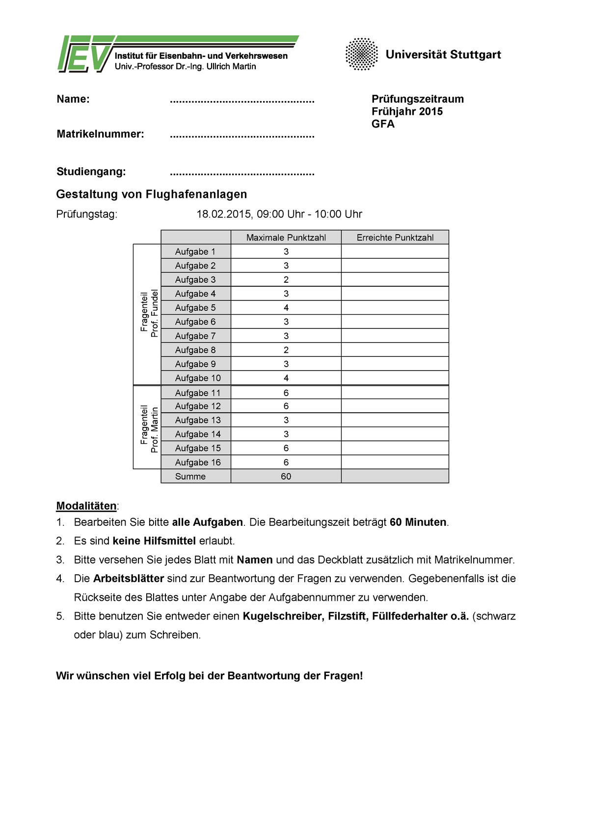 Klausur Wintersemester 2014/2015, Fragen - Name