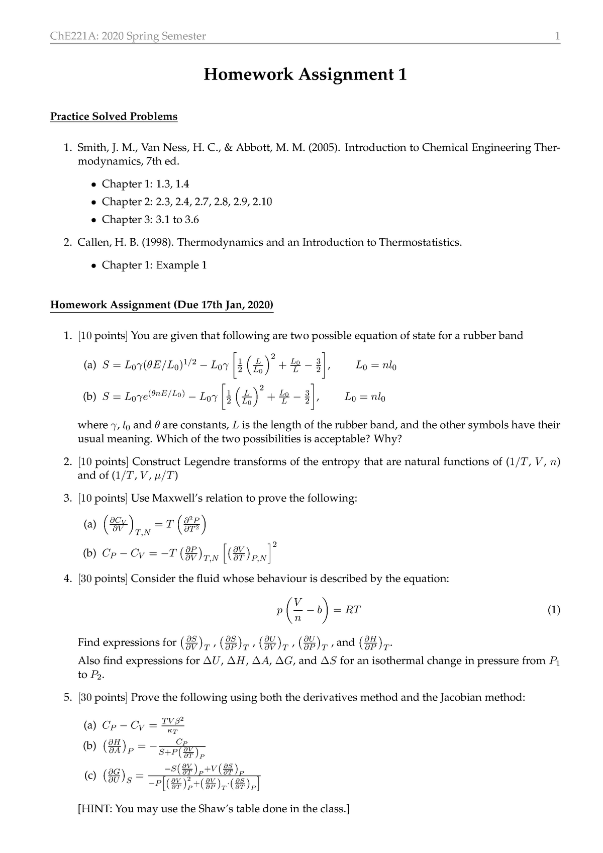 Hw1 Homework Problems 1 Che 221 Iit Kanpur Studocu