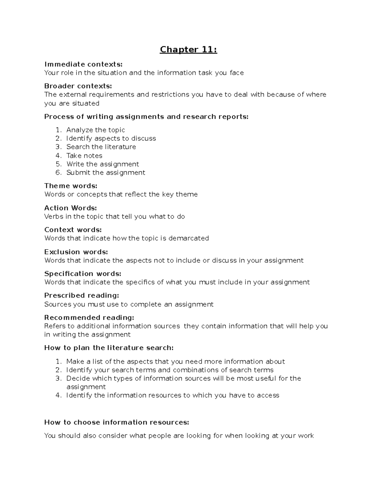 Chapter 11 - Complete summary of the class slides and the relevant ...
