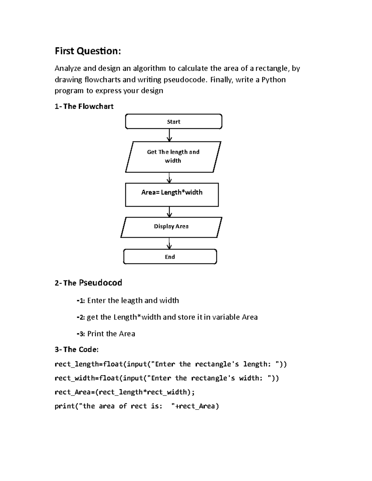 Task1 - desc - First Question: Analyze and design an algorithm to ...