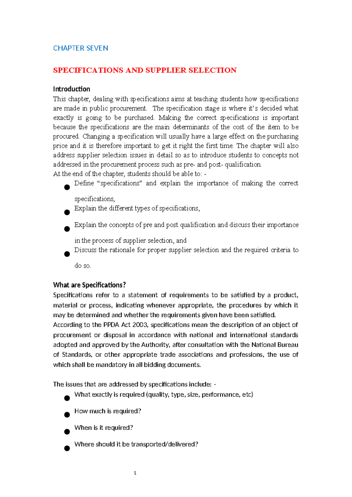SUPPLIER SELECTION AND EVALUATION IN PUBLIC ENTITIES IN UGANDA ...