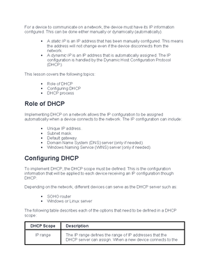 IP address assignment - When a device connects to a network, it must ...