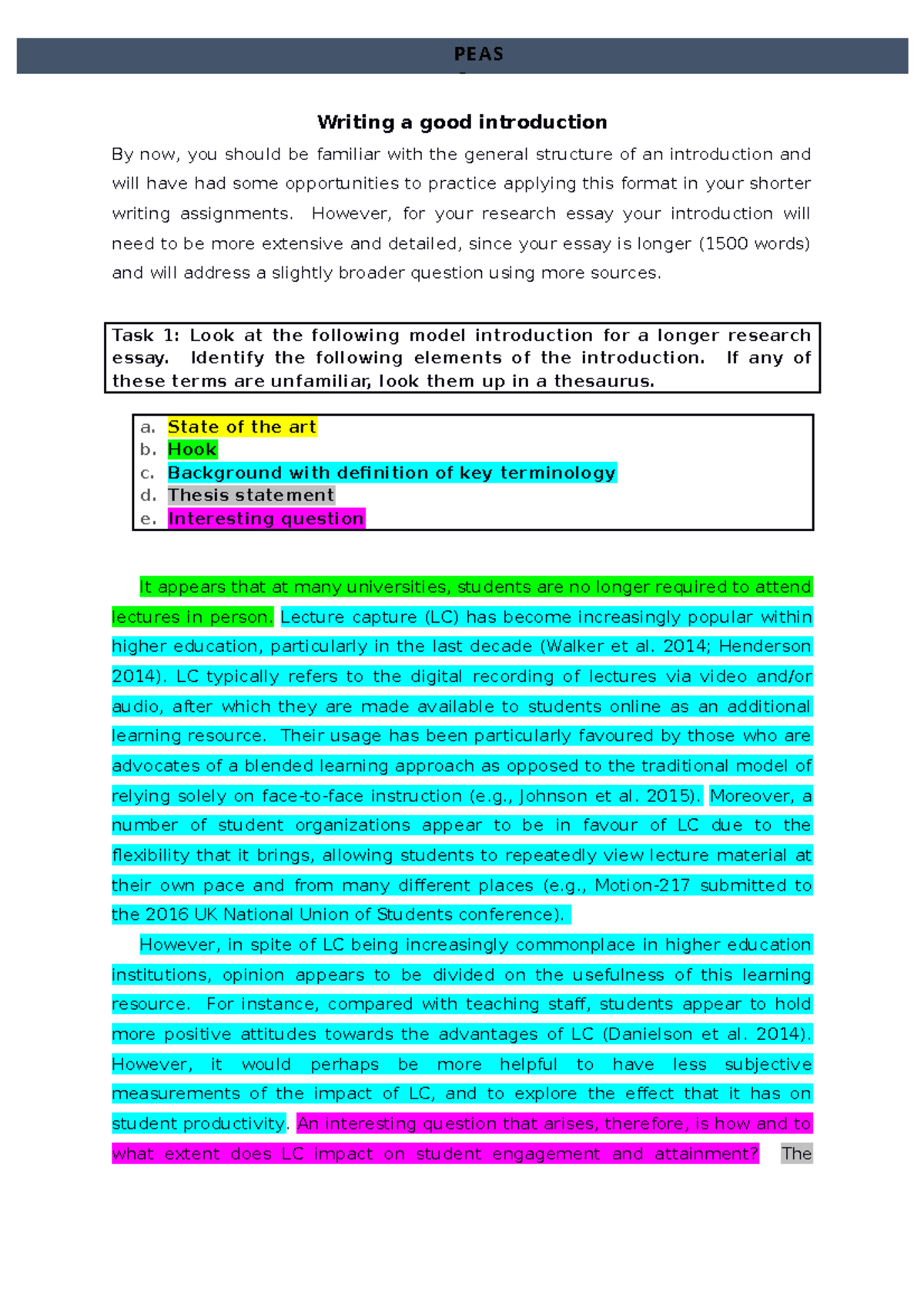 DOC Writing a good introduction - Writing a good introduction By now ...
