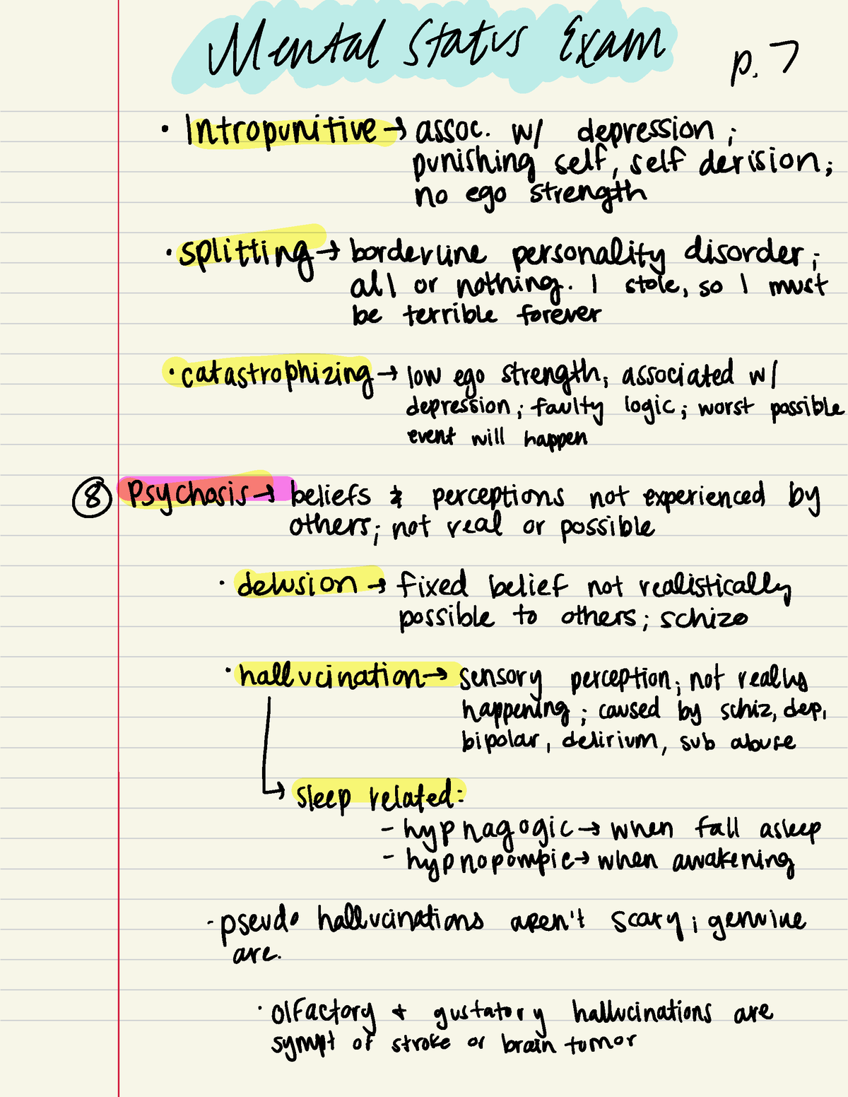 Unit 1. Mental Status Exam Summary. Robin Brou. - MentalStatus Exam P ...