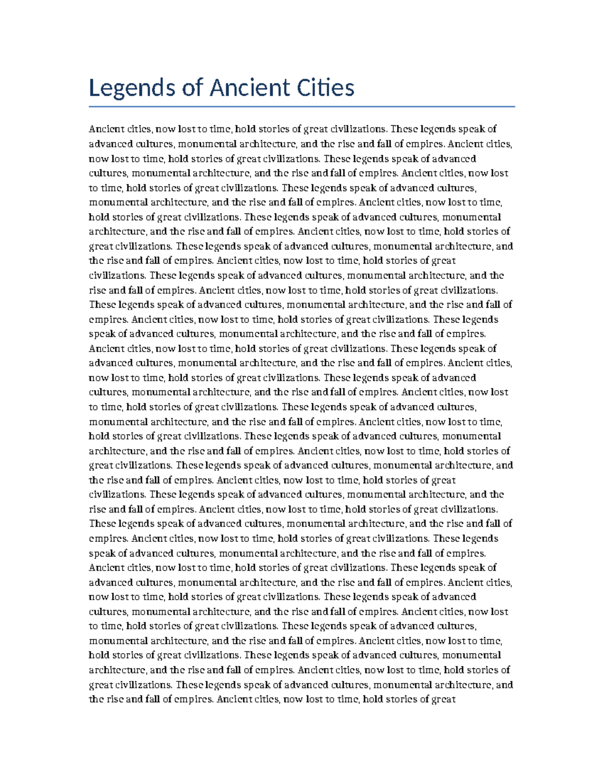 Legends of ancient cities Legends of Ancient Cities Ancient cities