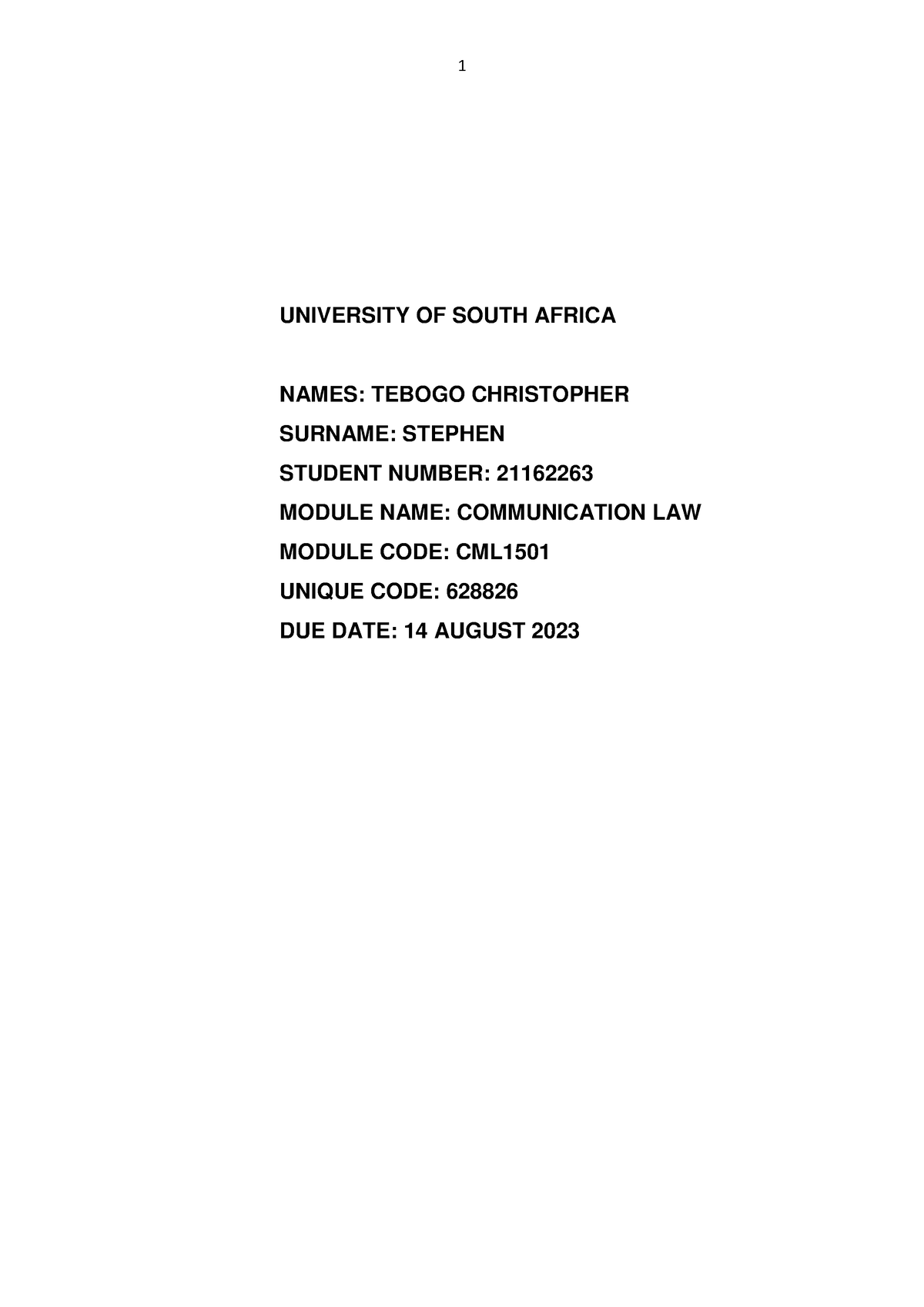 assignment-1-cml1501-university-of-south-africa-names-tebogo