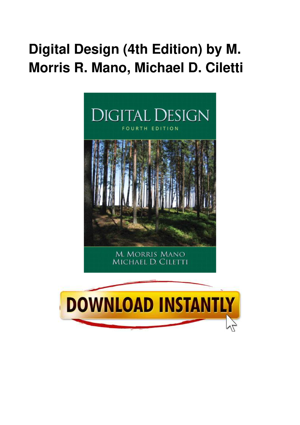 Digital Design 4th Edition by M Morris R Digital Design (4th Edition