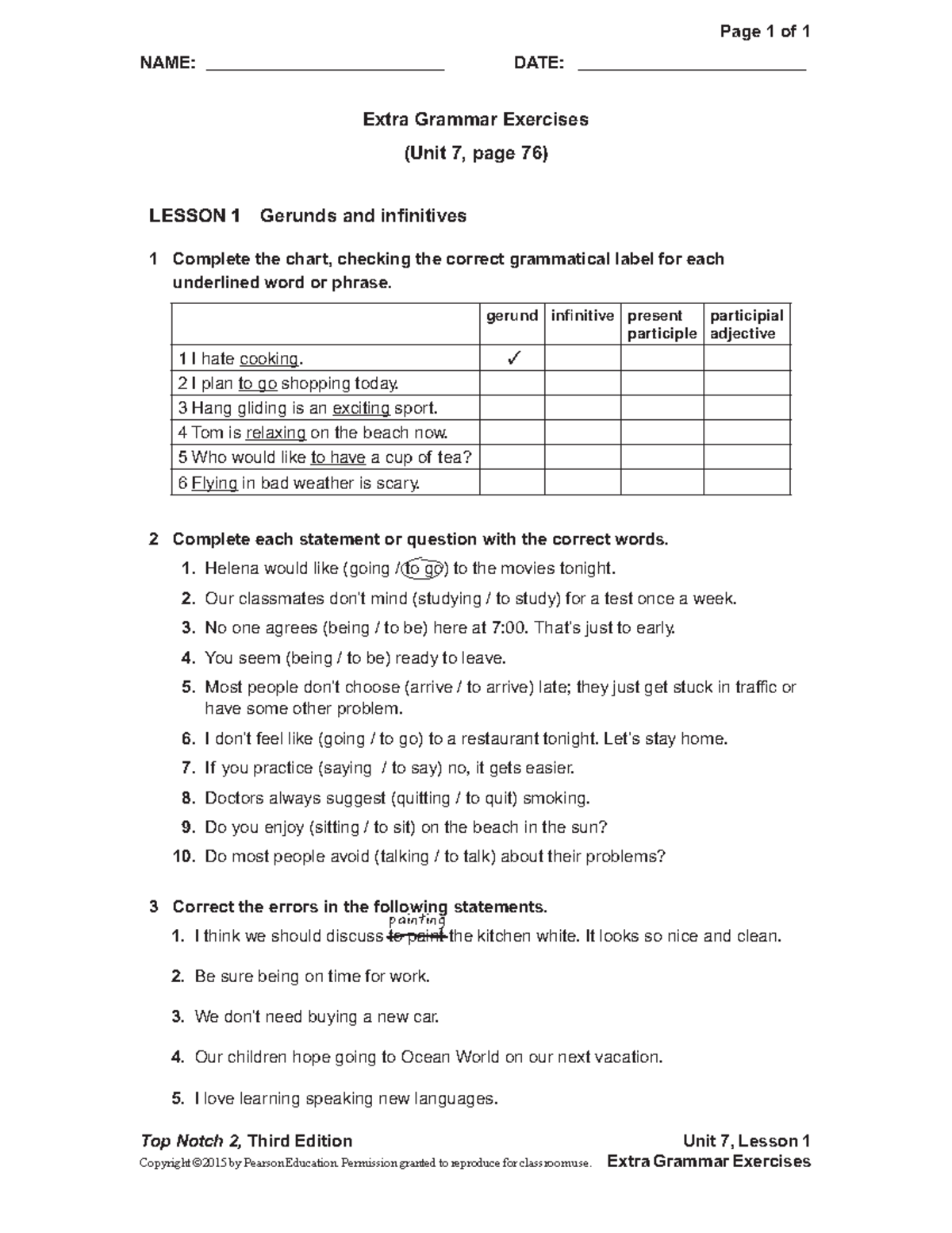 Unit 7 TN2 Extra Grammar NAME _________________________ DATE