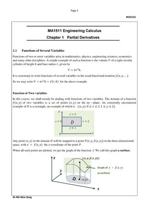 MA1511 Cheat Sheet - Tangent And Normal Lagrange Multiplier Double ...