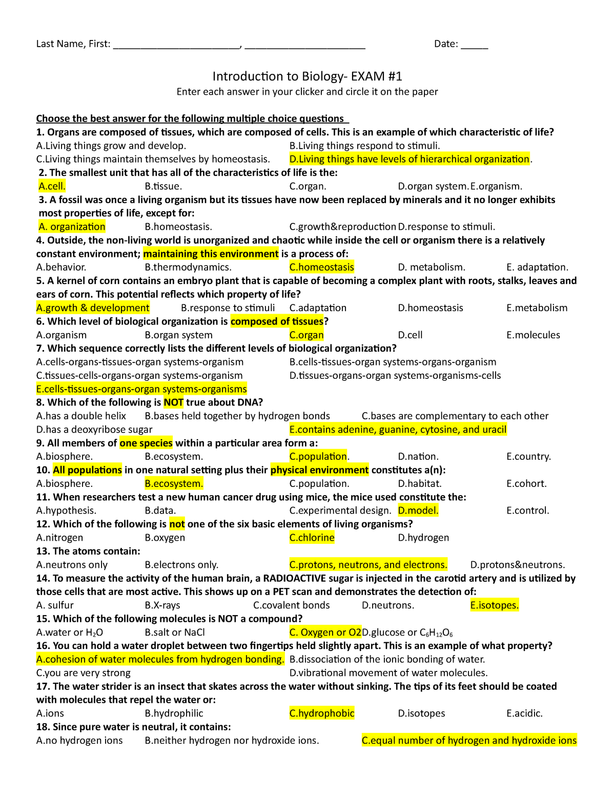 33 Ecology Review Worksheet 1 Answers Support Worksheet
