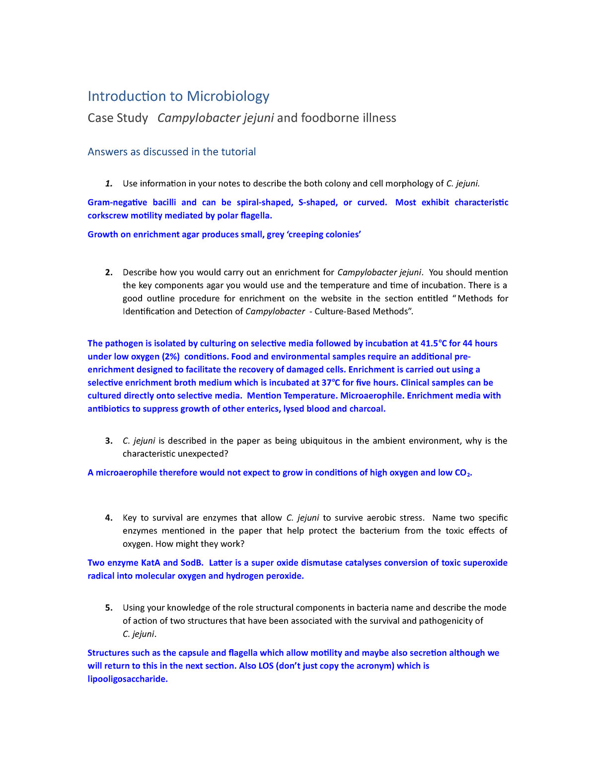 microbiology case study examples with answers