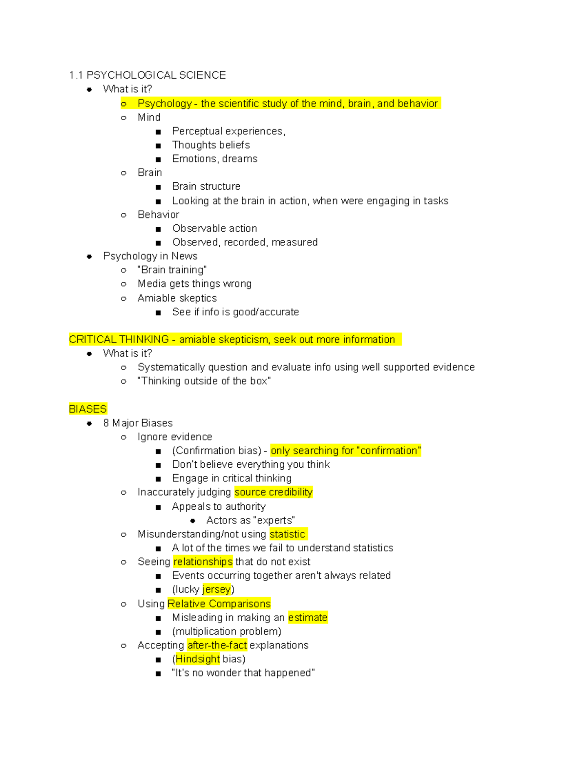 Chapter 1 - 1 PSYCHOLOGICAL SCIENCE What Is It? Psychology - The ...