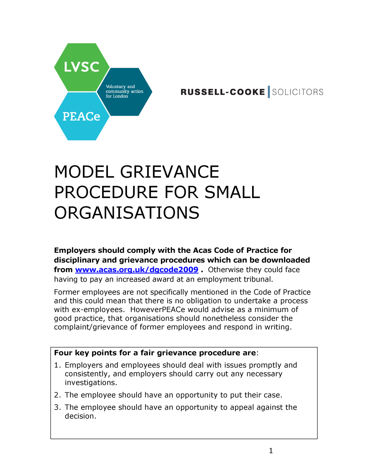 Basic Grievance Procedure MODEL GRIEVANCE PROCEDURE FOR SMALL   Thumb 1200 1553 