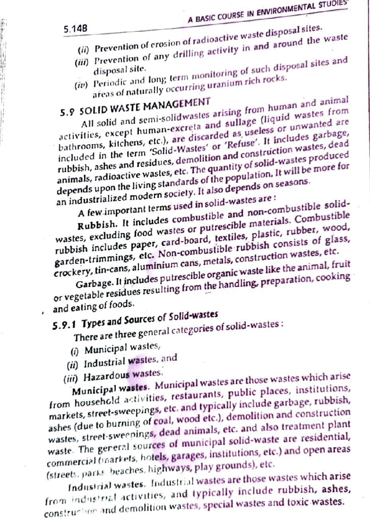 Solid waste e waste amd biomedical waste - 5.. A BASIC COURSE IN ...