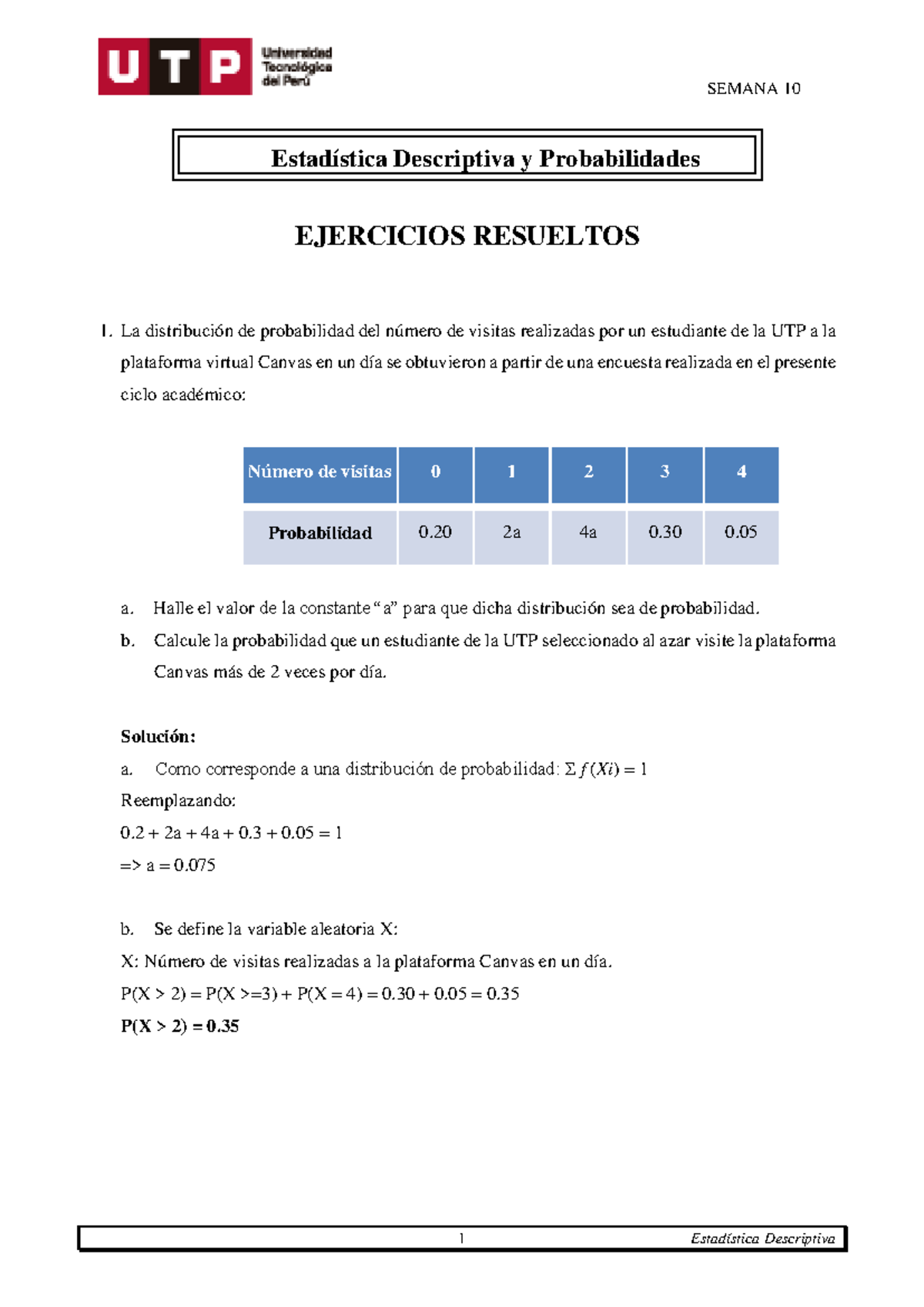 S10s1 Ejercicios Resueltos 1 Estadística Descriptiva Semana 10 Estadística Descriptiva Y 9925