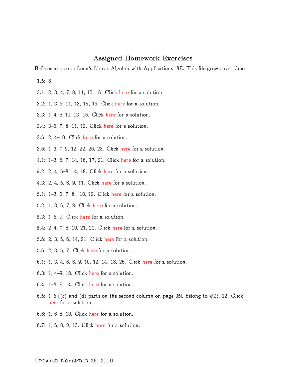 linear algebra assignment