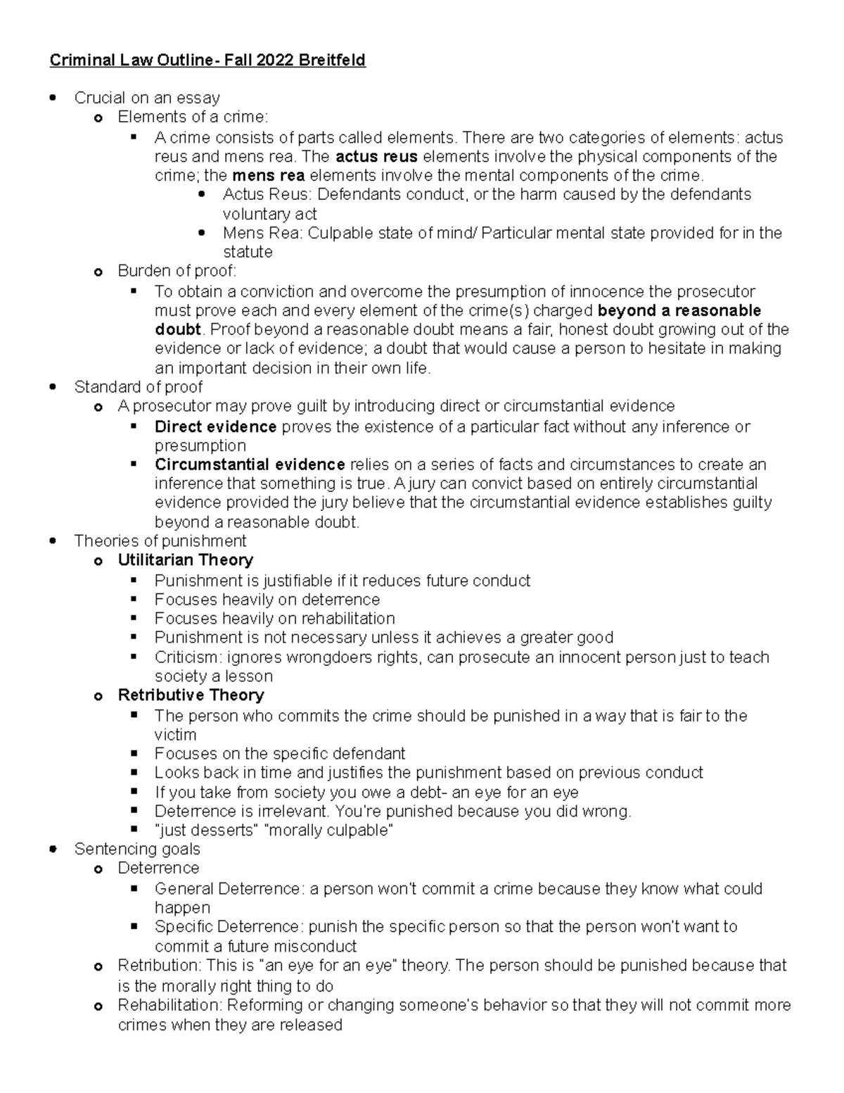 criminal law essay checklist