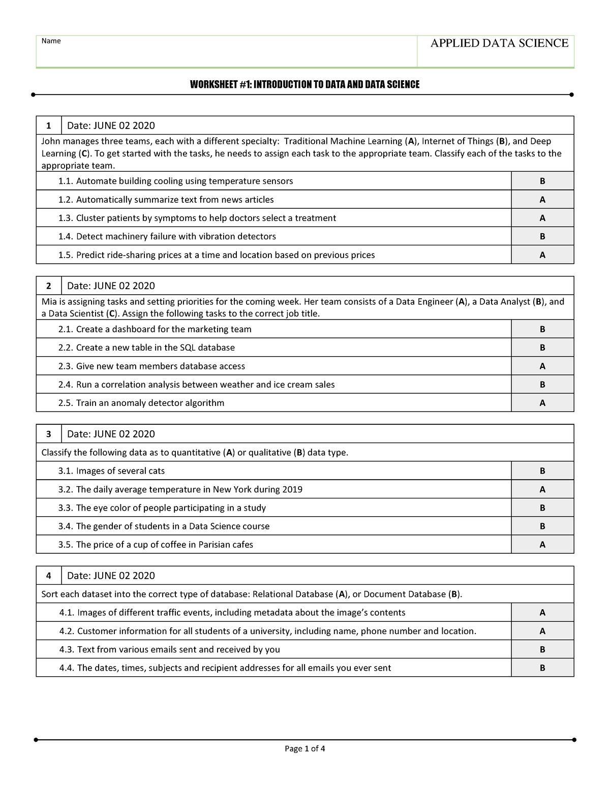 WS#1 Introduction to Data and Data Science - WORKSHEET #1: INTRODUCTION ...