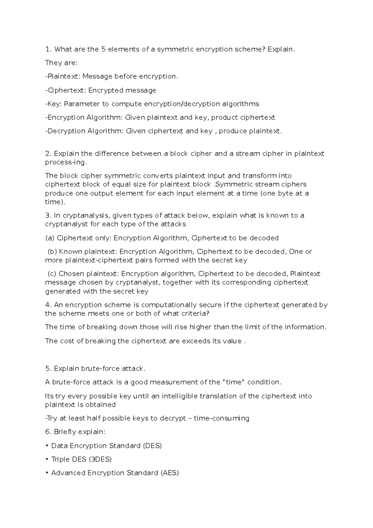 NS SA Week 4 - NETWORK SECURITY - What are the 5 elements of a ...