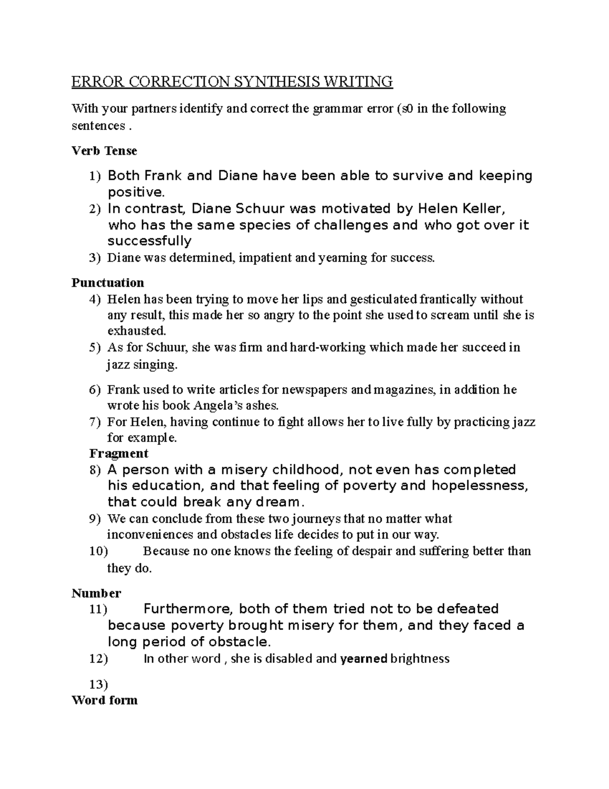 Error Correction Synthesis Writing - ERROR CORRECTION SYNTHESIS WRITING ...