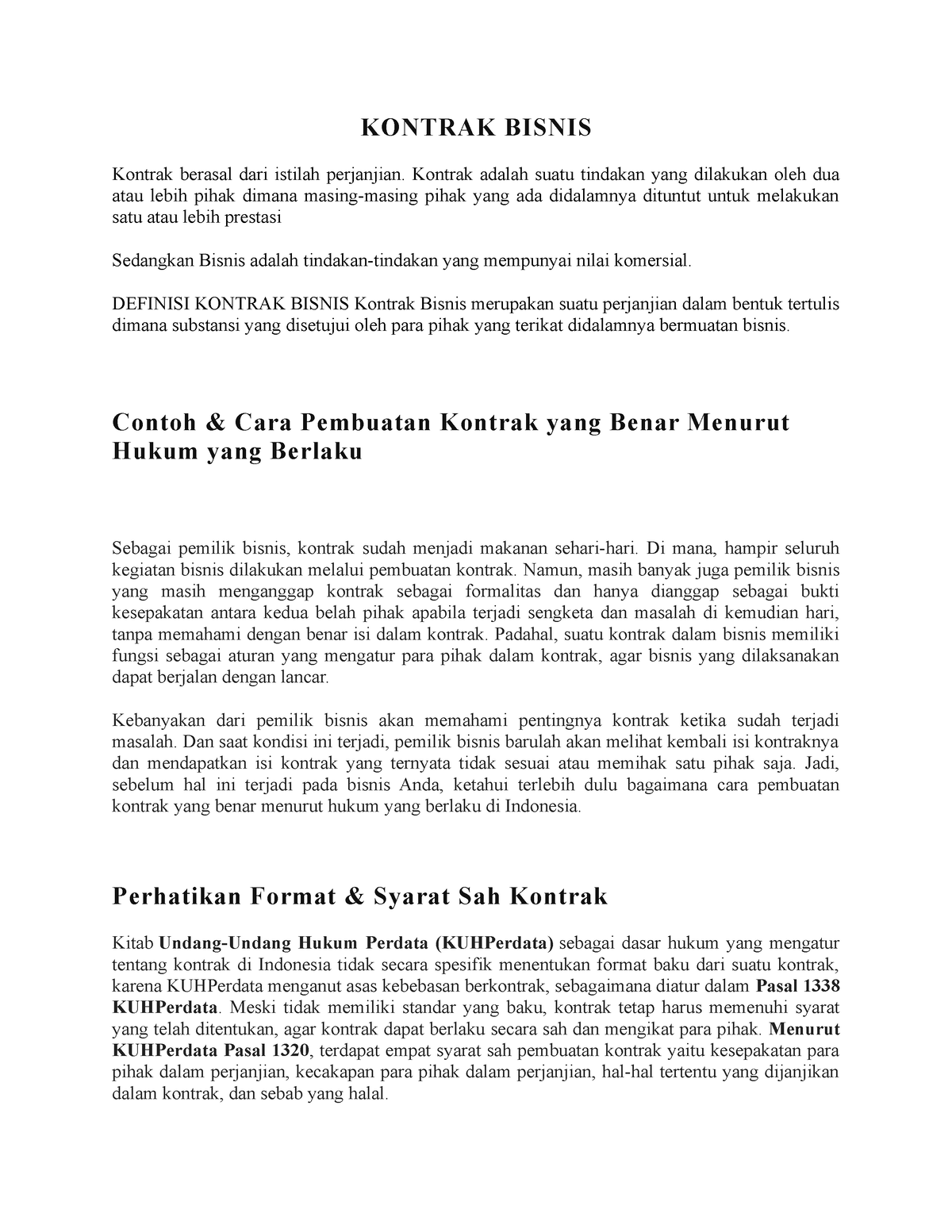 Cara Membuat Kontrak Bisnis - KONTRAK BISNIS Kontrak Berasal Dari ...