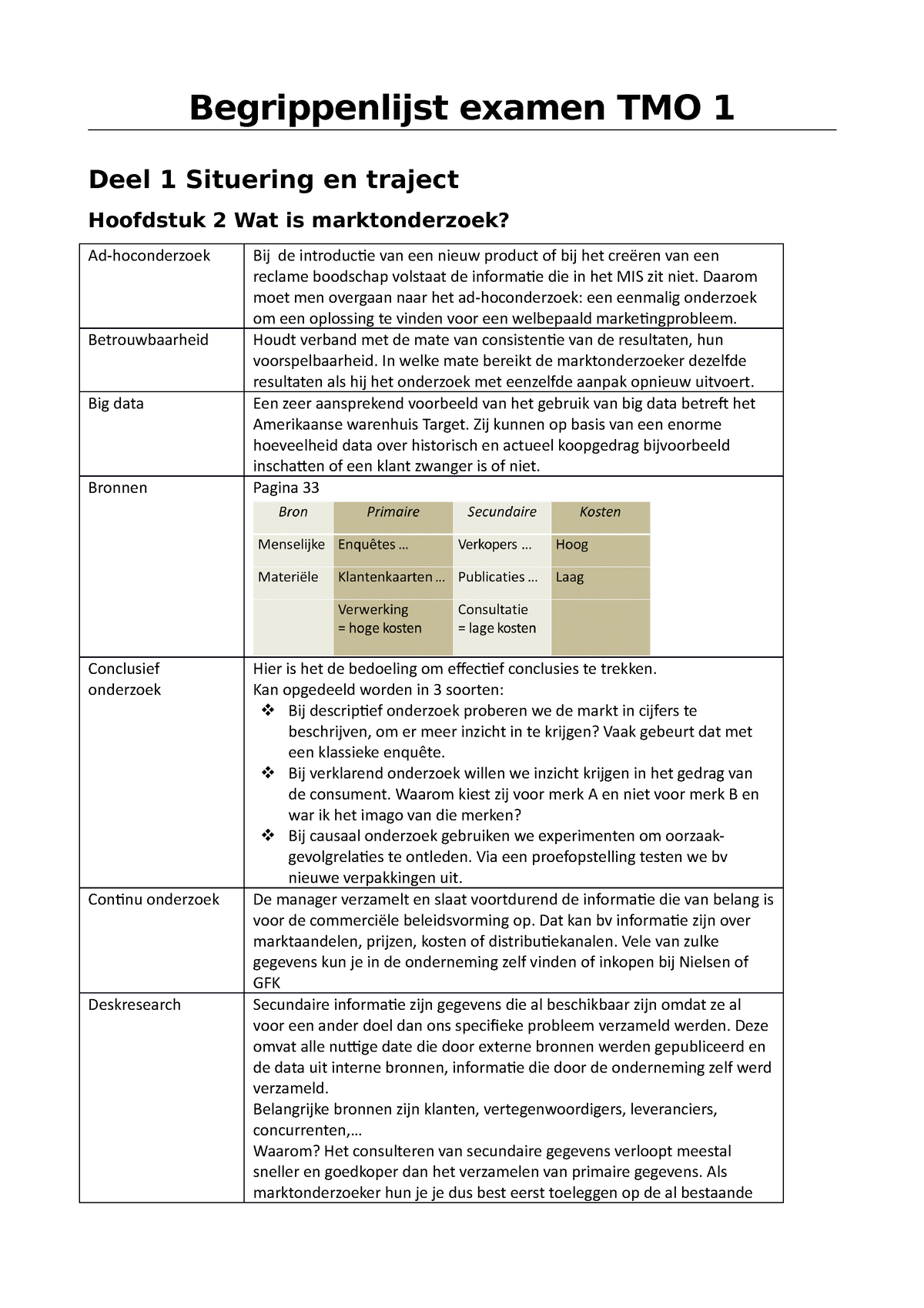 Begrippenlijst Examen Tmo 1 Daarom Moet Men Overgaan Naar Het Ad