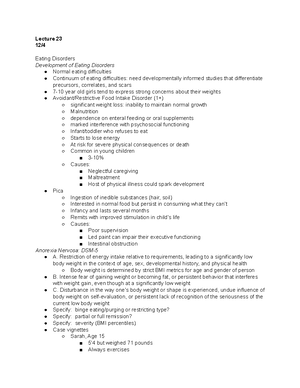 Psych 373 Lecture 20-22 - Lecture 20- 11/ Stress and Trauma ...