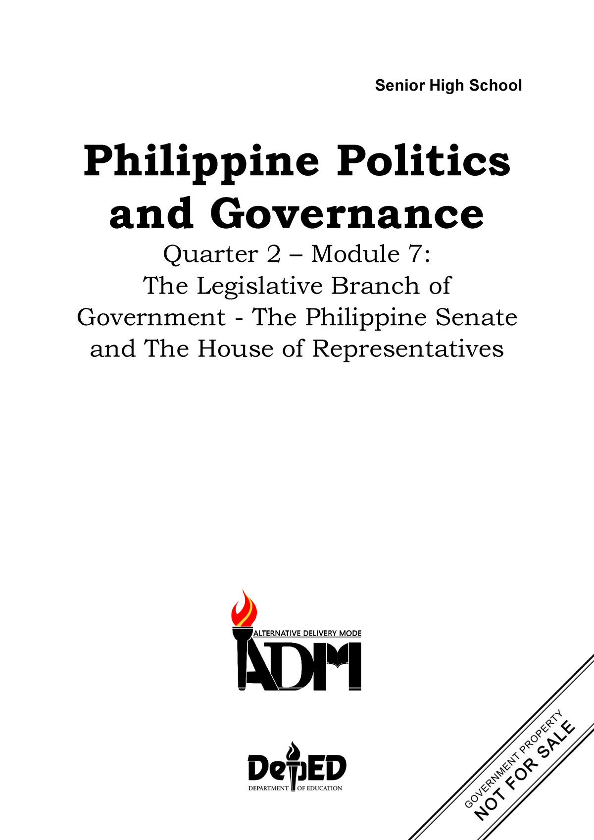 Politics And Governance Module 7 8 With Summative Test Senior High School Philippine Politics 9682