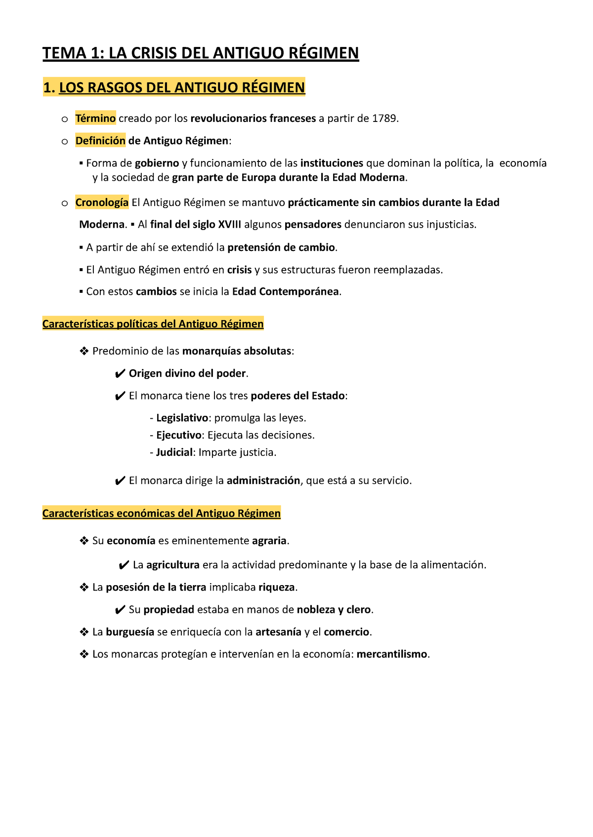 TEMA 1. LA Crisis DEL Antiguo RÉ Gimen - TEMA 1: LA CRISIS DEL ANTIGUO ...