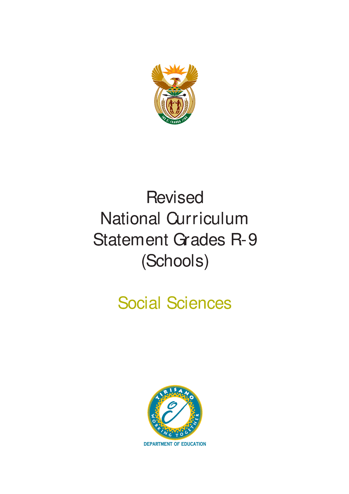 Social Science Guide Revised National Curriculum Statement Grades R Schools Social 1984