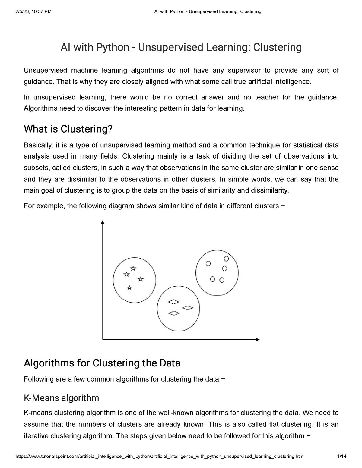 ai-with-python-unsupervised-learning-clustering-a-i-with-py-tho-n