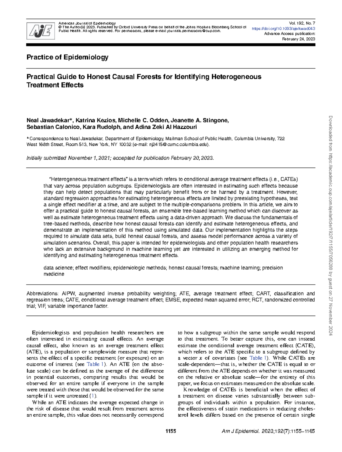 Practical Guide to Honest Causal Forests - American Journal of ...