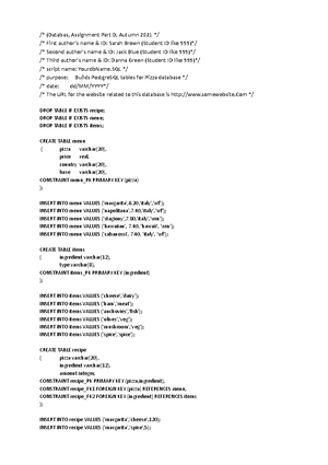COMP3311 Cheat Sheet - notes for exam - EXAM NOTES (3HR 20/50) Code ...
