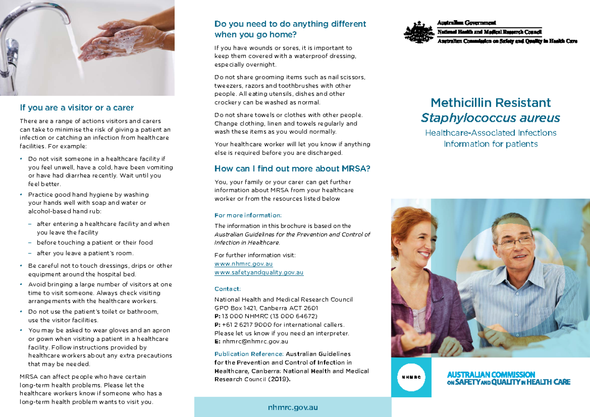 MRSA consumer factsheet brochure - If you are a visitor or a carer ...