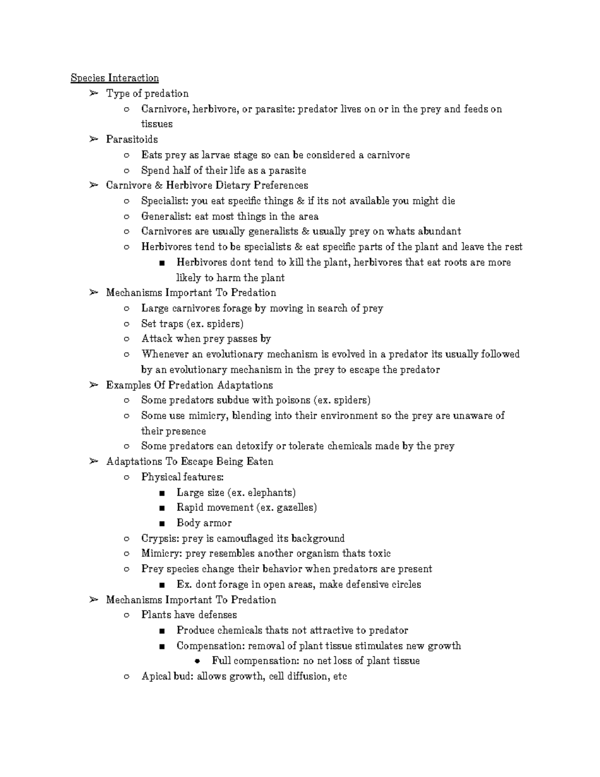 E&E Study Guide 4 - notes for test - Species Interaction Type of ...