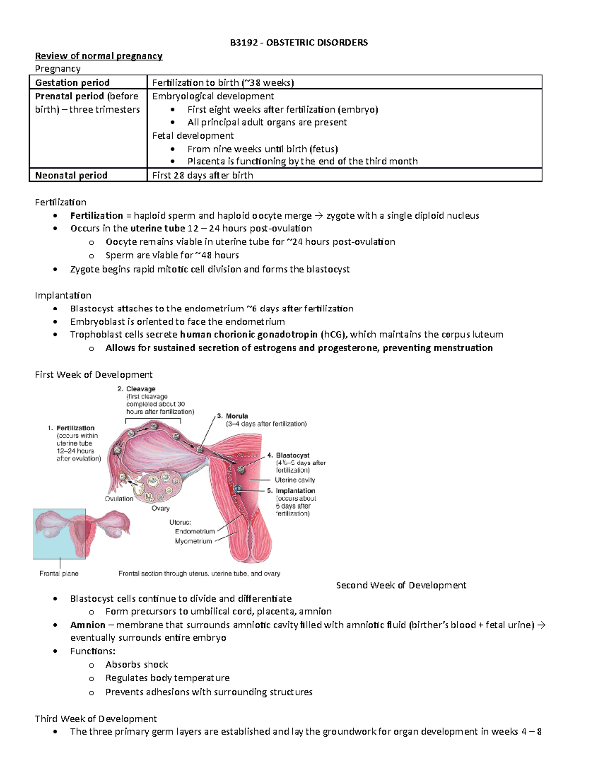 B3192 - Obstetric Disorders - B3192 - OBSTETRIC DISORDERS Review of ...