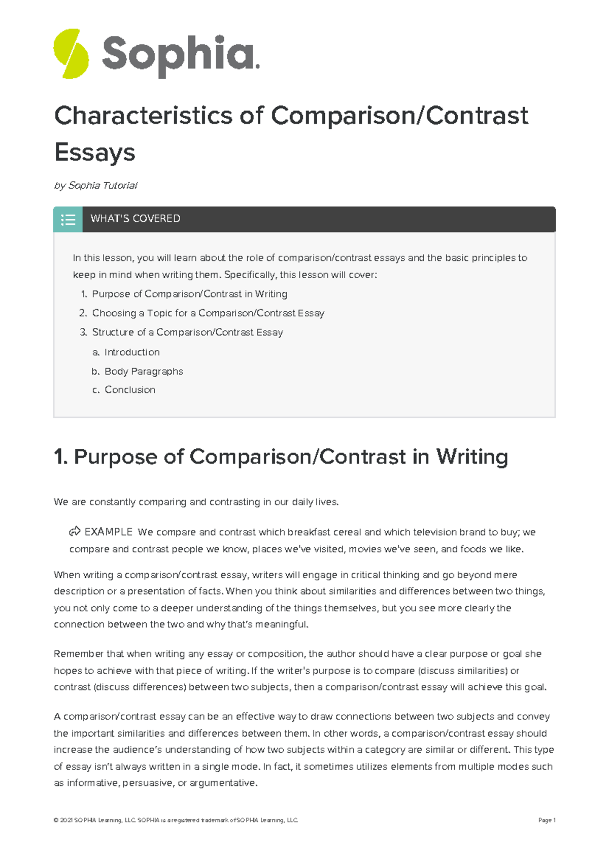 contoh essay compare and contrast