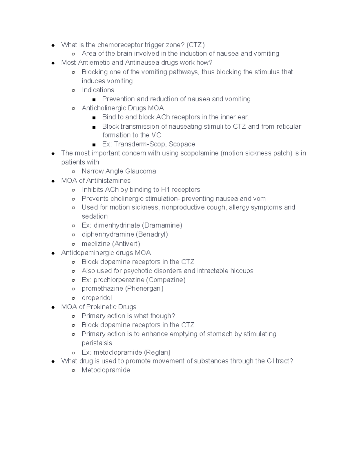 Chapter 52 Antiemetic and Antinausea Drugs - What is the chemoreceptor ...