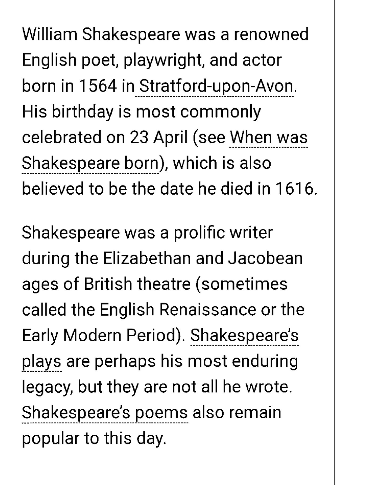 biography of shakespeare slideshare