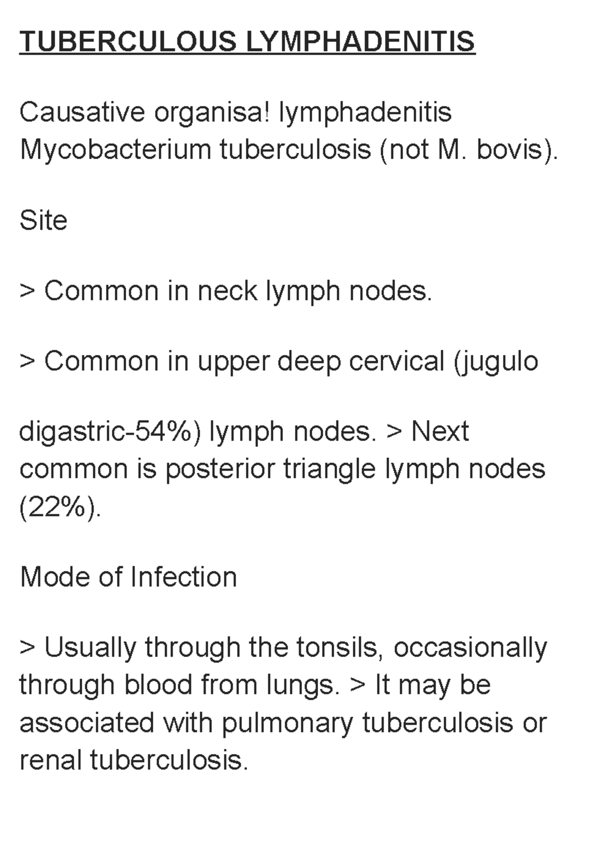 Tuberculous Lymphadenitis - TUBERCULOUS LYMPHADENITIS Causative ...