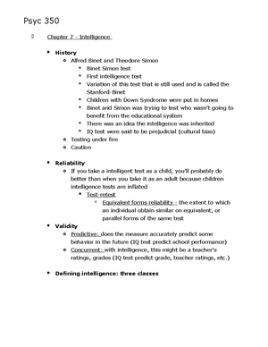 Psych 350 Exam 2 Notes - Professor: Dr. Paula Varnado-Sullivan - Psych ...