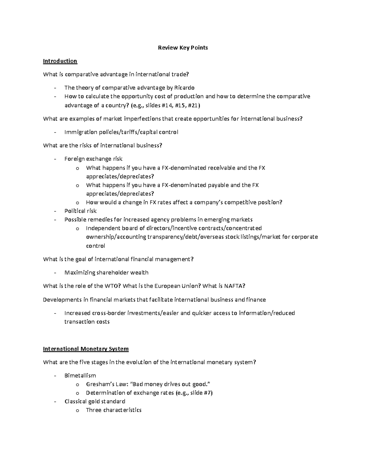 Midterm 1 Guide - Review Key Points Introduction What Is Comparative ...