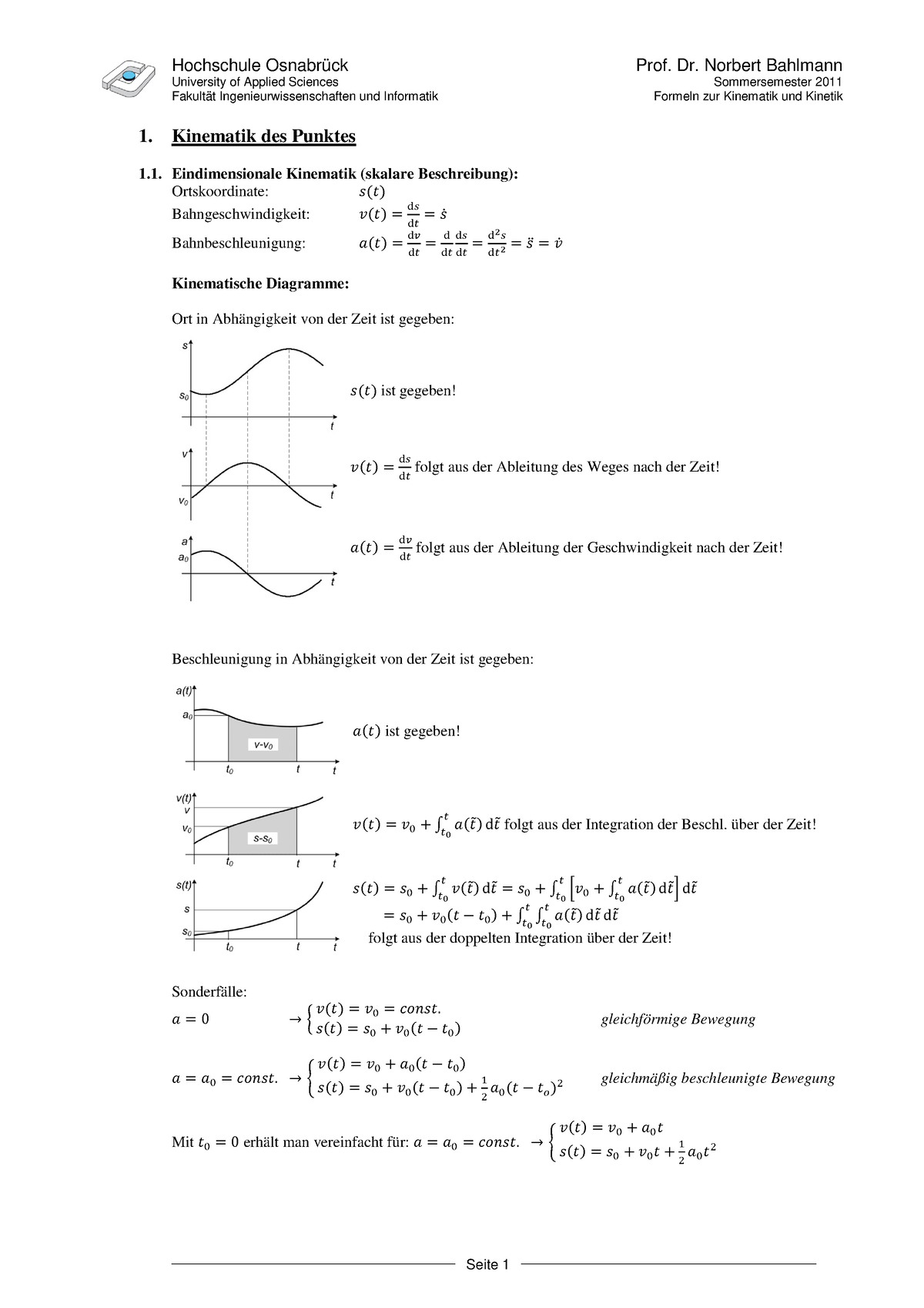 kinematik und statik eth