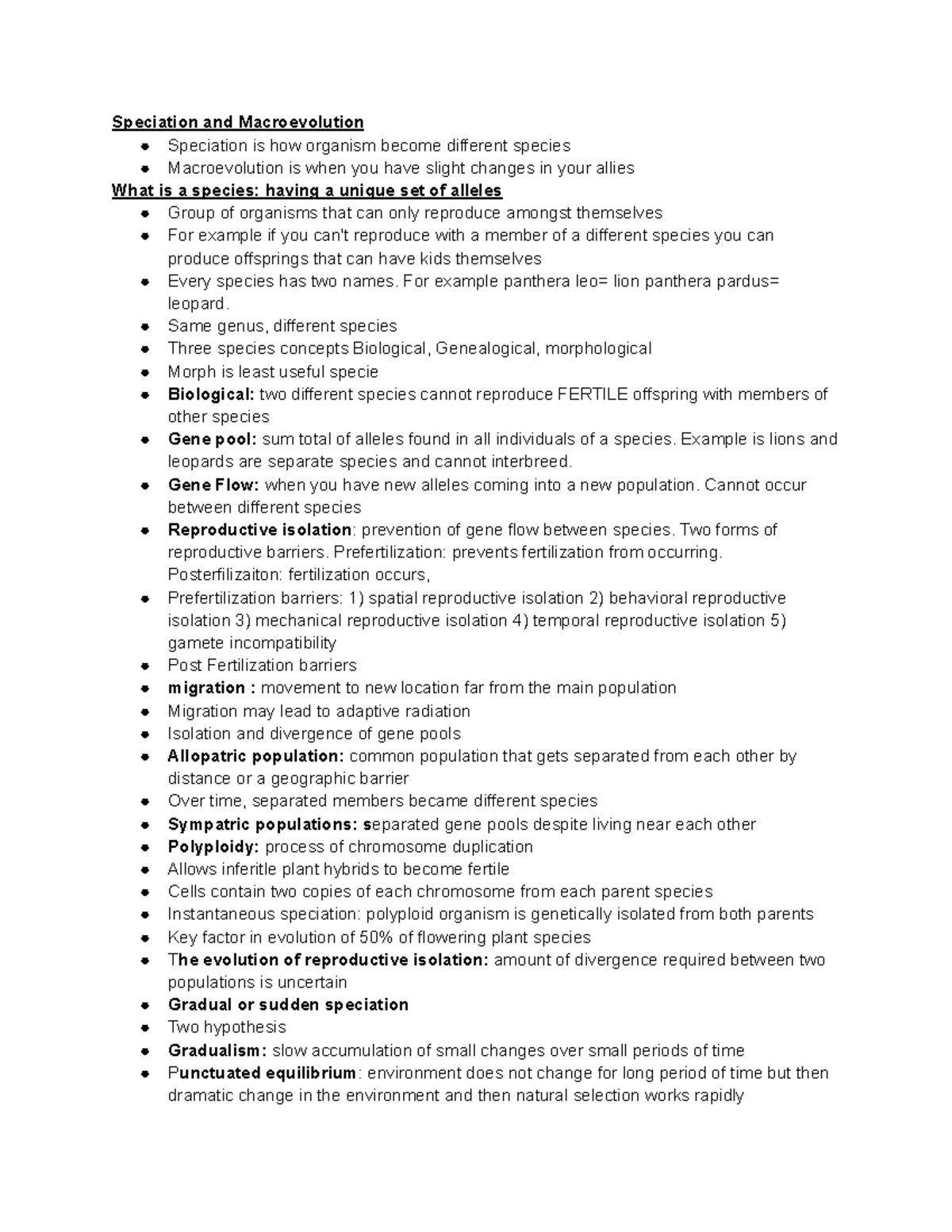 Biol topic 5 Speciation and Macroevoloution - Speciation and ...