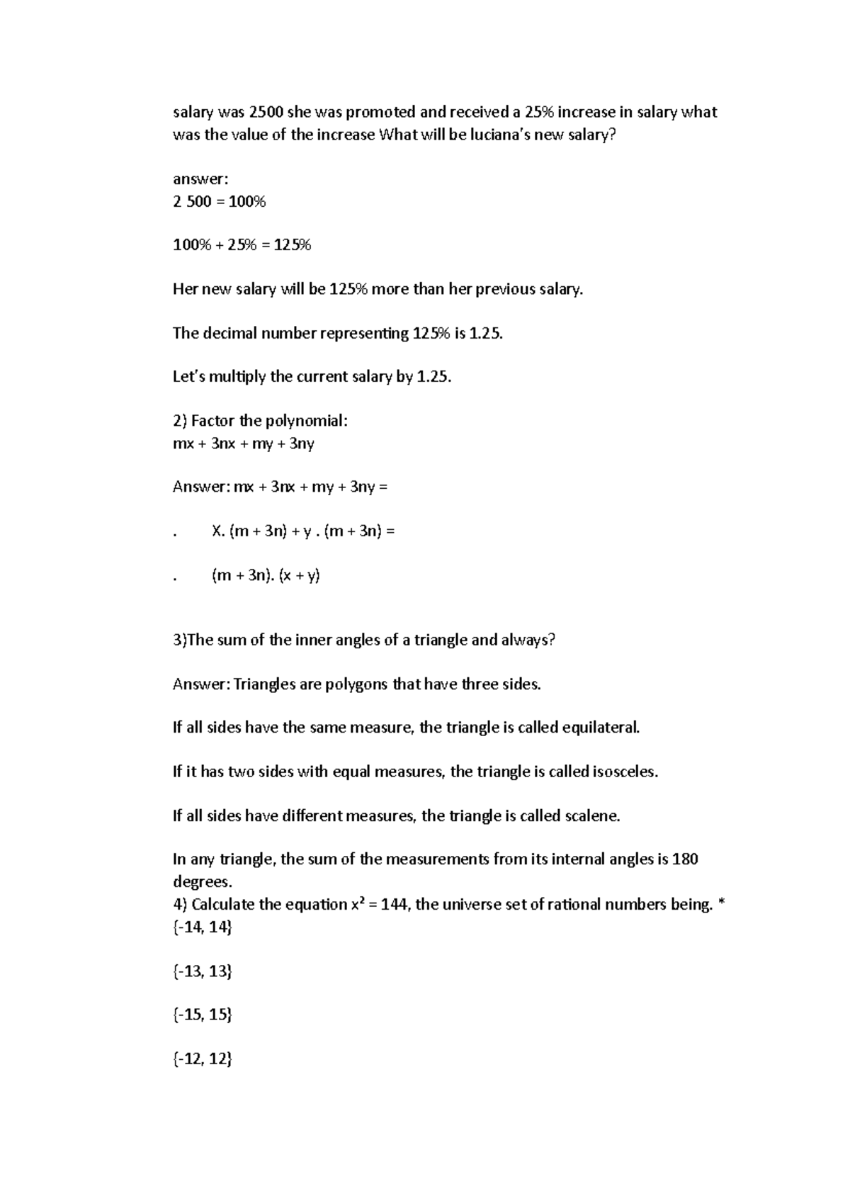 Math Problems and Solutions - Studocu