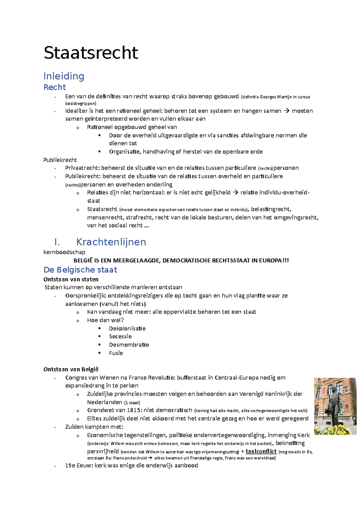 Staatsrecht - Samenvatting Slides Uit Hoorcolleges Met Hier En Daar ...