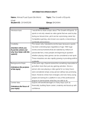 Reflective LOG - english for oral presentation elc 550 - ELC 081 PI080S ...