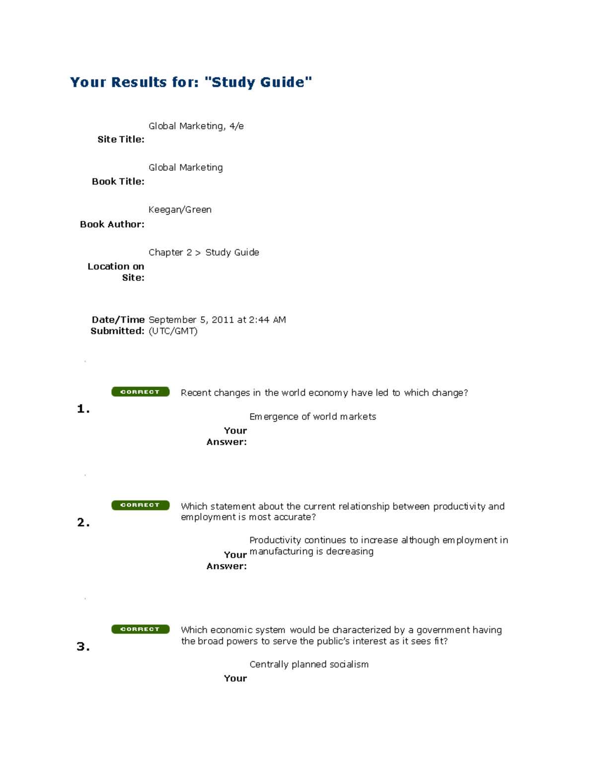 Chap2 Online Quiz Chapter 2 Study Guide Quiz Your Results For