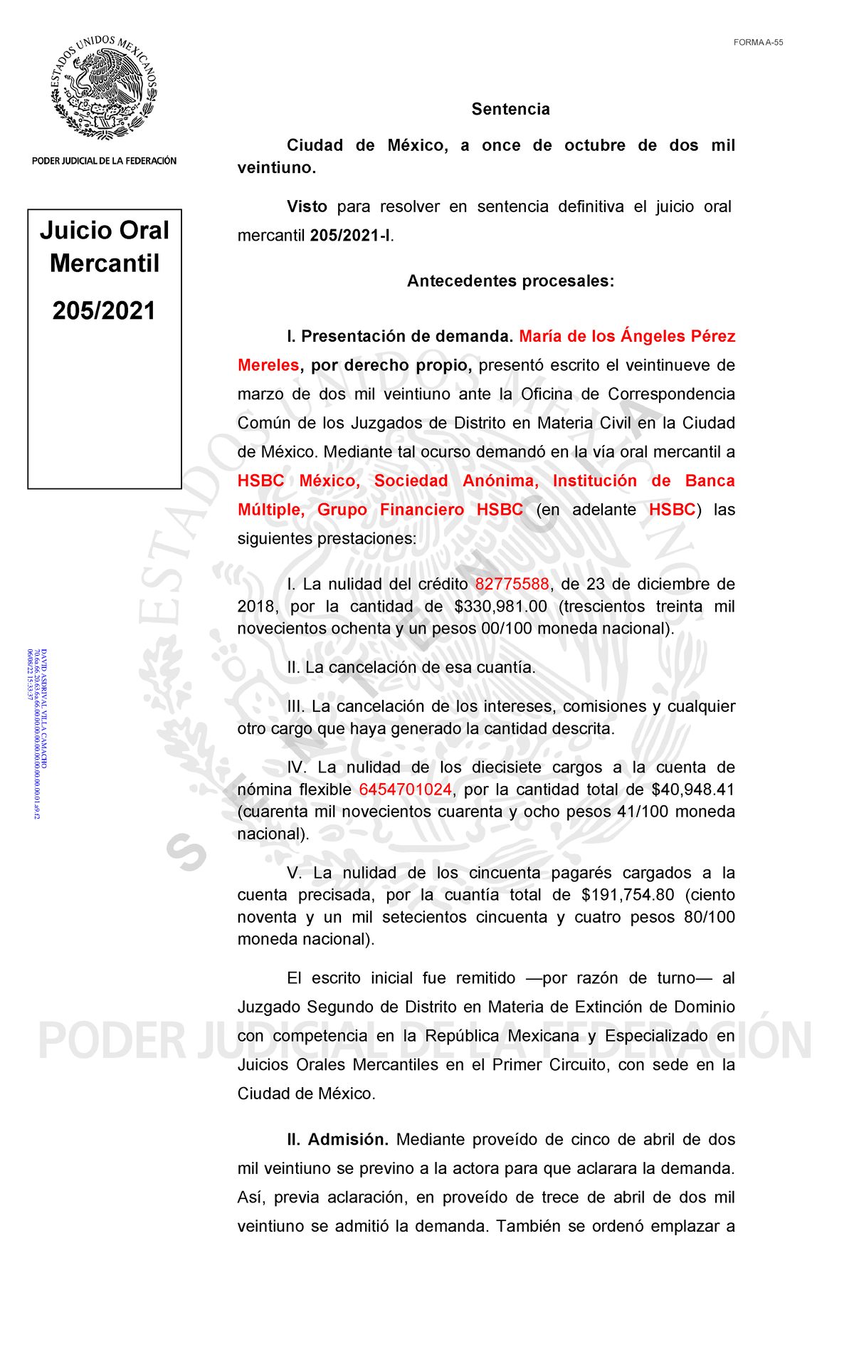 4003000027821125008 - mercantil sistema de oralidad bancaria condena ...