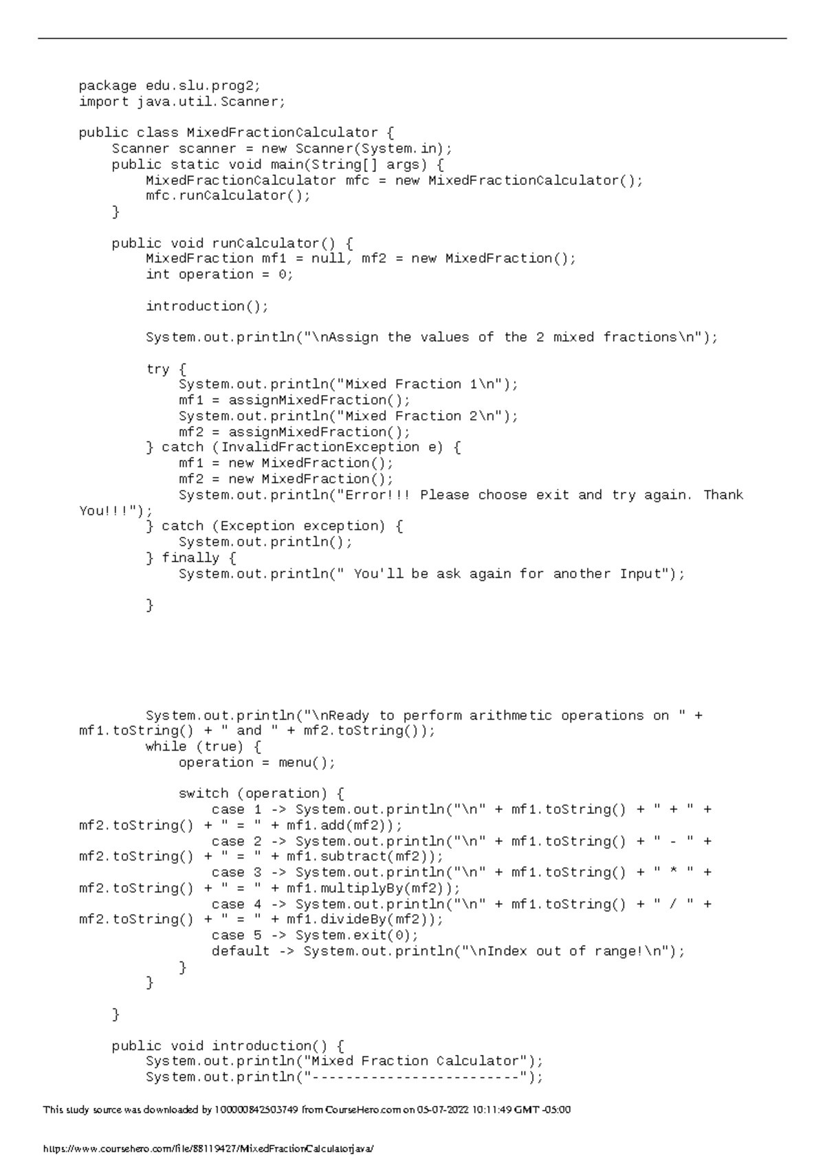 Computer Programming - package edu.slu; import java.util; public class ...